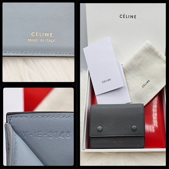 Céline Grey Calfskin Small Folded Wallet - Picture 3 of 17